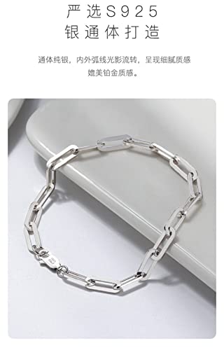 Bracelet en argent pour femmes avec chaîne maille trombone S925