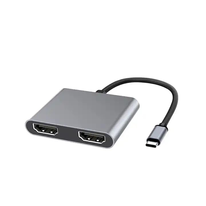 Image of HAMMOK Oscar USB C to Dual HDMI Adapter, Dual HDTV 4K@30Hz, Type C to HDMI Converter Dual Monitor Adapter Support USB Type C to HDMI Splitter Extended Display (MST Only Support Windows)