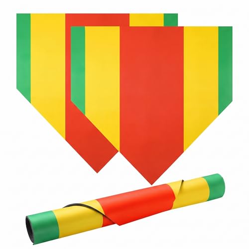 WinnerWhy 2 Pcs Baseball Training Home Plate 17 Inch Colored Pitching Plate Softball Baseball Bases Tools for Pitching and Hitting Practice (Green Yellow Orange)