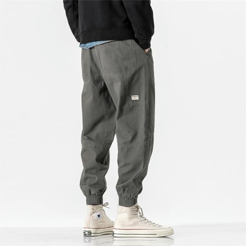 Camisa cepillada a cuadros retro de hombre y pantalones harén cómodos 2