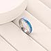 EVANYIZHOU Gold Rings for Women,4mm Opal Ring Tungsten Wedding Band Multicolor Crushed Opal Inlay Fashion Chunky Rings for Women,Dome Polished Comfort Fit Engagement Rings (Blue, 9)
