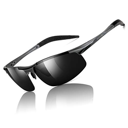 Image of Mens Sports Polarized Sunglasses Driving Metal Frame UV Protection Sunglasses For Men 8177