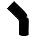 HPS HTSEC45-087-BLK Silicone High Temperature 4-ply Reinforced 45 degree Elbow Coupler Hose, 100 PSI Maximum Pressure, 4" Leg Length on each side, 7/8" ID, Black