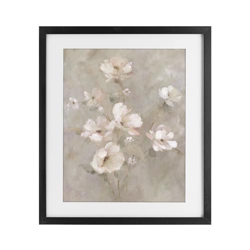 Delicate Blush Floral Arrangement, 13 x 16 Inch Framed Print Under Glass