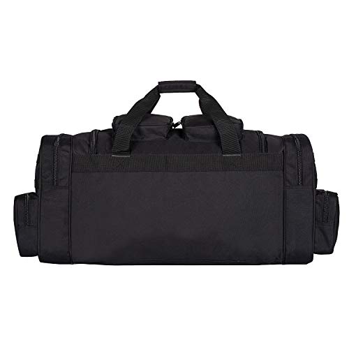 K-Cliffs Tactical Range Duffel Military Molle Gear Travel Sports Gym Bag Lockable Zippers with US Flag Patch 30 Inch Large Black