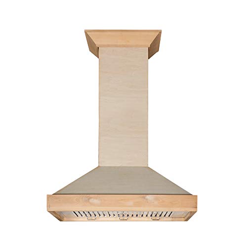 ZLINE 36 in. Unfinished Wooden Wall Mount Range Hood - Includes Motor