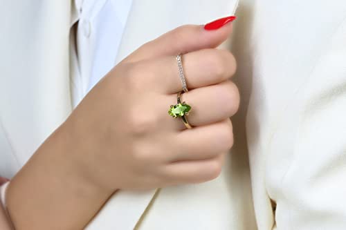 Bague Péridot Argent 925 : Bijou Artisanal d'Août pour Elle