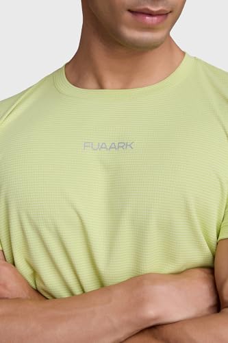Image of FUAARK Men Moisture Wicking Solid Round Neck Tshirt