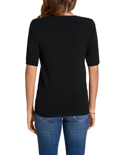 Image of Womens Short Sleeve Sweaters Tops Crew Neck Pullover Shirt Lightweight Knit Sweater Blouse