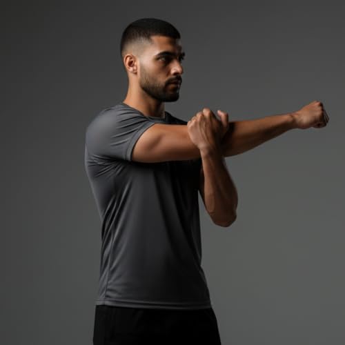 Image of Round Neck Moisture Absorbing Performance Half Sleeve Slim Fit T-Shirt for Men | Quick Dry Technology | Light Weight & Breathable Fabric | Ideal for Indoor & Outdoor Physical Activity
