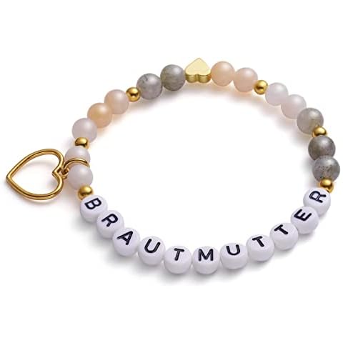 LParkin Armband Brautmutter Mutter der Braut Geschenk Handmade Edelstein Perlen Stretch Armbänder Cover