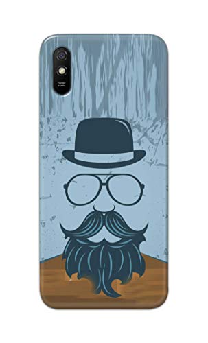 Image of PRINTFIDAA Mustache Beard and Hairstyle Hipster in Glasses Printed Designer Hard Case for Redmi 9A / Redmi 9i Back Cover -(e) RPM1002