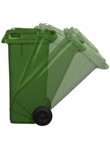 Miniatura 8 de Jestic Cubo De Basura 120 240 Para Basura Basura Con Ruedas De Goma Silenciosas Para Recogida Diferenciada, Reciclaje Interior Exterior En840 120 Litros, Verde