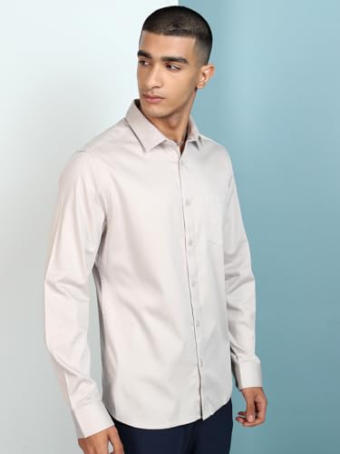 Image of Highlander Men's Slim Fit Formal Shirt | Solid Formal Shirt for Men | Comfortable Fabric | Stylish Design for Everyday Use & Office Wear