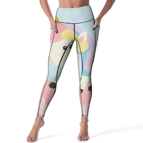 Pantalon de yoga Licorne Volante gainant, legging sport taille haute fitness