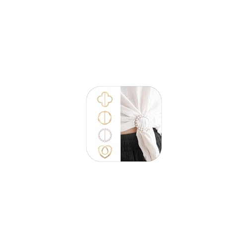 Image of Metal Scarf Ring Clip for Women Shirt Tightener Cinch Buckle T Shirt Tie Ring for Blouse Silk Scarf Shawl Sarong Clothing Accessories