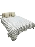 WOOLEXPERTTurkey Handmade Merino Wool Duvet Comforter–%100 Turkish Wool Filling-Winter Cream&White Colour Options–Crib,Twin,Queen,King US Sizes–Natural Bedding (White, Queen)