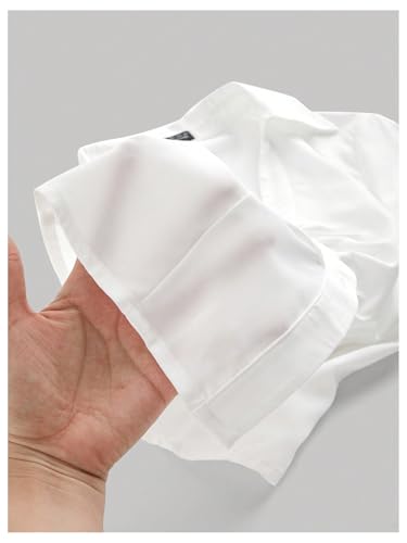 Floerns Women's Button Down Shirts Ruched Bishop Sleeve Dressy Casual Blouse Top4