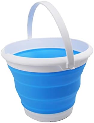 SAMMART Collapsible Plastic Bucket - Foldable Tub - Portable Fishing Water Pail - Space Saving Outdoor Waterpot (Gray, 8.5L Square)