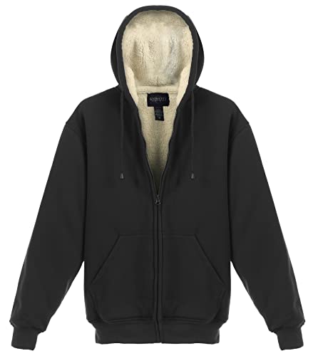 Gioberti Men's Soft Heavyweight Sherpa Lined Fleece Hoodie Jacket