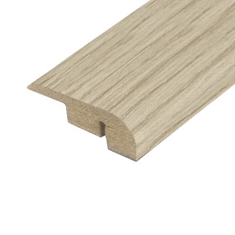 Universal Moudlings End Profile, Stop, Perimeter Edge For Laminate & Wood Flooring Threshold Bar (White Brushed Oak)