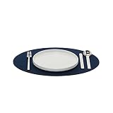 Graf Lantz Oval Placemat - 100% Merino Wool Felt - Water-Wicking, Stain-Resistant, Absorbent, 14 x 1
