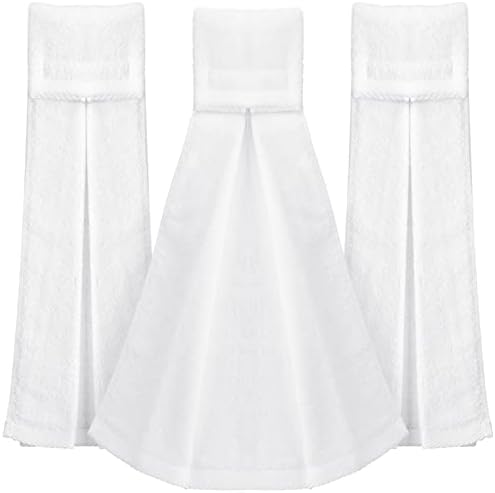Moukeren 3 Pcs Football Field Towel Closed Loop Football Accessories Cotton Football Towel Sports Towel Sweat Towel with Hook and Loop Fastener for Football, Golf, Gym (White)