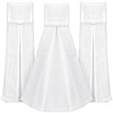 Moukeren 3 Pcs Football Field Towel Closed Loop Football Accessories Cotton Football Towel Sports Towel Sweat Towel with Hook and Loop Fastener for Football, Golf, Gym (White)