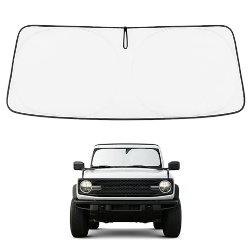Proadsy 2026 Upgrade Windshield Sun Shade Custom Fit Ford Bronco 2/4-Door 2021-2025 2026 Foldable...