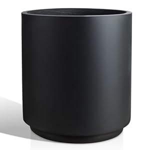 Concrete Planter Outdoor Indoor, Large Cement Plant Pots for Trees Flowers (Black, 16 inch) Concrete Planter Outdoor Indoor Large Cement Plant Pots for Trees Flowers Black 16 inch