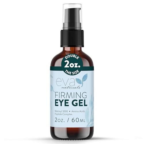 Eye Gel for Dark Circles, Bags & Puffiness – Anti-Aging Serum with Peptides, Hyaluronic Acid & Botanicals – Firming Under Eye Treatment for Wrinkles, Fine Lines & Tired Skin – 2 oz