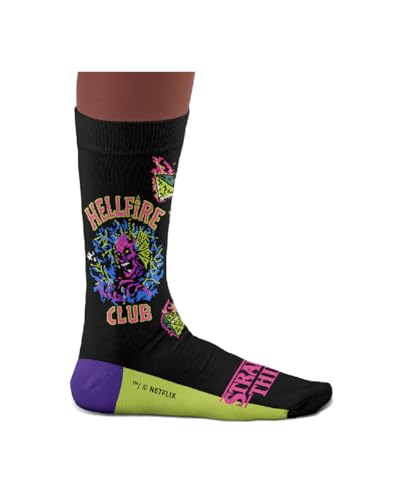 Sock Affairs Heel Tread Stranger Things Socken Unisex D20 Upside Down Demogorgon Hellifire Club Athletic- Lustige Coole Socken Baumwolle Geschenkidee 2 Größen 3640 und 4146