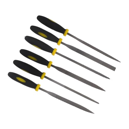 HOMSFOU Juego de 6 Limas de Madera Mango Antideslizante Herramientas de Escofina para Madera Alta Durabilidad Ideales para Carpintería y de Precisión