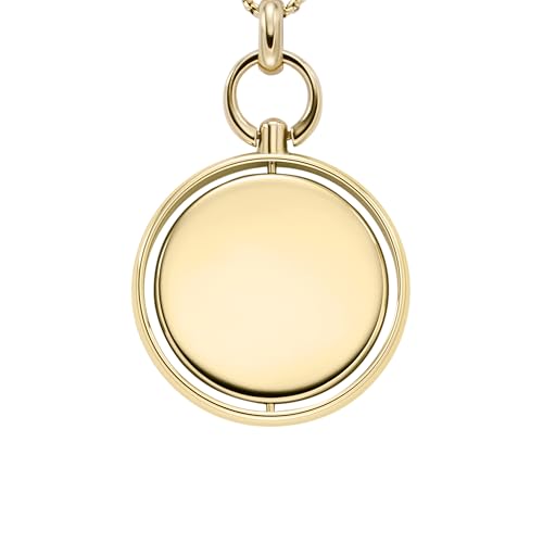 Image of Fossil Women's Gold-Tone Stainless Steel Pendant Chain Necklace for Women