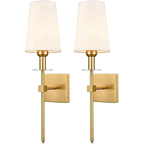 DCOC Wall Light Battery Run Wall Set Of 2,no Wires Battery Operated Wall Sconce,No Need Electrician Install Battery Solution Wall Lamp With Remote Control Dimmable (Color : Gold) Cover