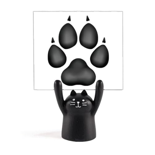 Support mémo pinces griffes de chien et chat noir en métal pour bureau