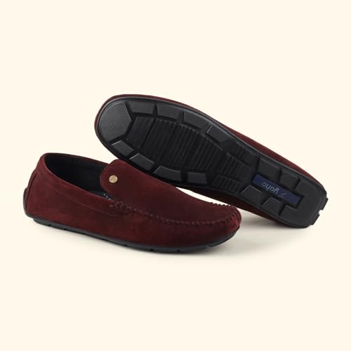 Image of YOHO Loafers for Men | Leather Slip-On Loafers | Stylish, Flexible Shoes with Footpharma Footbed | Comfortable Party, Office & Casual Footwear | Lofos 001