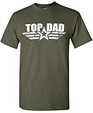 Top Dad 1980s Military Air Force T-Shirt Funny Gifts for Dad Fathers Day Husband Mens T Shirt Top Dad - Military Green X-Large