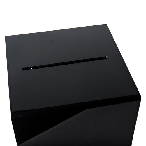 Clear-Ad - Sba-1111 - Acrylic Ballot Box With Lock - Plastic Container For Donation Voting, Charity, Survey, Raffle, Contest, Suggestions, Tips, Comments (11X11X11 Black) #TOP4