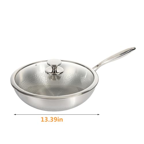 Wok de titanio martillado de 13.39 in sin recubrimiento miniatura 2