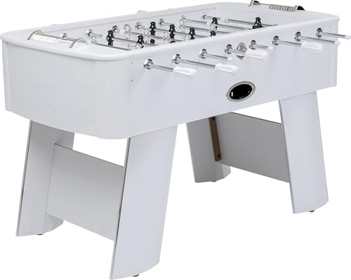 Kare Design Kicker Style, Weiß, Kickertisch, Fußballtisch, kugelgelagert, inkl. 4 Bälle, Figuren austauschbar, Fußballkicker, 90x125x145 cm (H/B/T) – Bild 5