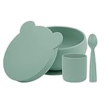 Minikoioi Blw Set I - Verde Fiume 101070058 Set Per L'alimentazione In Silicone - 2
