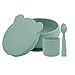 Minikoioi Blw Set I - Verde Fiume 101070058 Set Per L'alimentazione In Silicone - 3