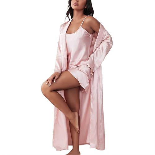 Chemise de nuit satin déshabillé dentelle court et doux qui ne glisse pas