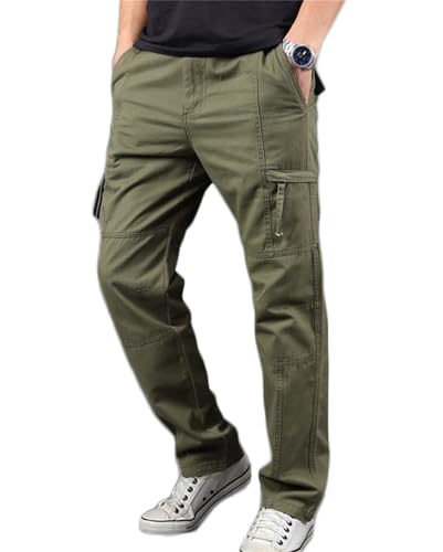 GPCHAN Men's Cargo Pants with Pockets Hiking Sweatpants Casual Athletic Jogger Sports Outdoor Trousers Relaxed Fit