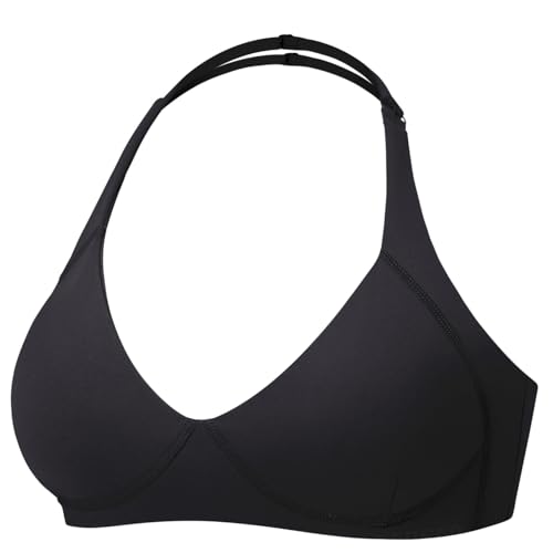 YEOREO Women Halter Sports Bra Light Support V Neck Padded Strappy Open Back Workout Gym Tops