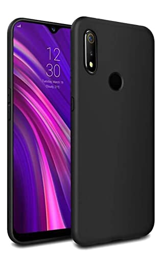 Image of Mobile Back Cover Case for Realme 3 (Silicone Case|CameraProtection|Black SC1510)
