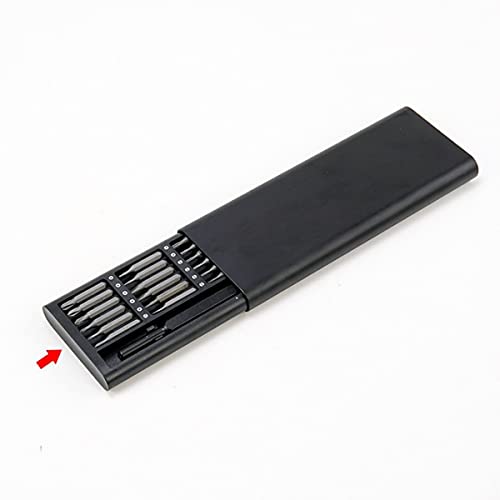 Juego de destornilladores de precisión 24 en 1 caja aluminio miniatura 2