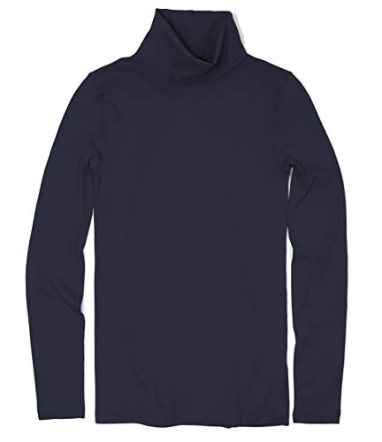 J.Crew Women's Tissue Turtleneck Tee (X-Small, Navy)