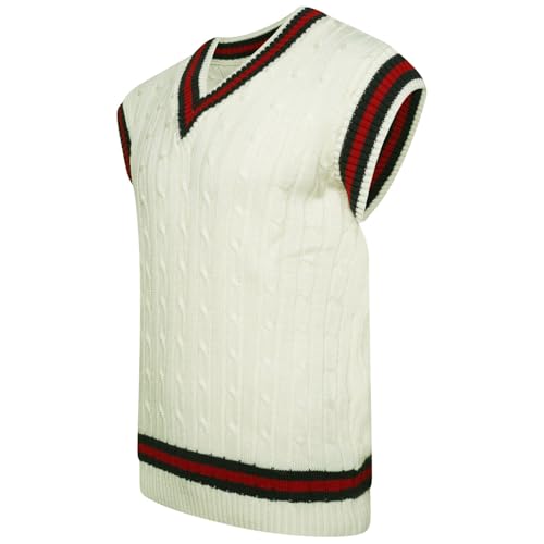 VEARZ® Adults Mens Sleeveless V Neck Cricket Jumper, Plain Cable Knitted Unisex Classic Business Office Casual Tank Top, Sports Sweater Tops Plus Size UK S-2XL - Image 4
